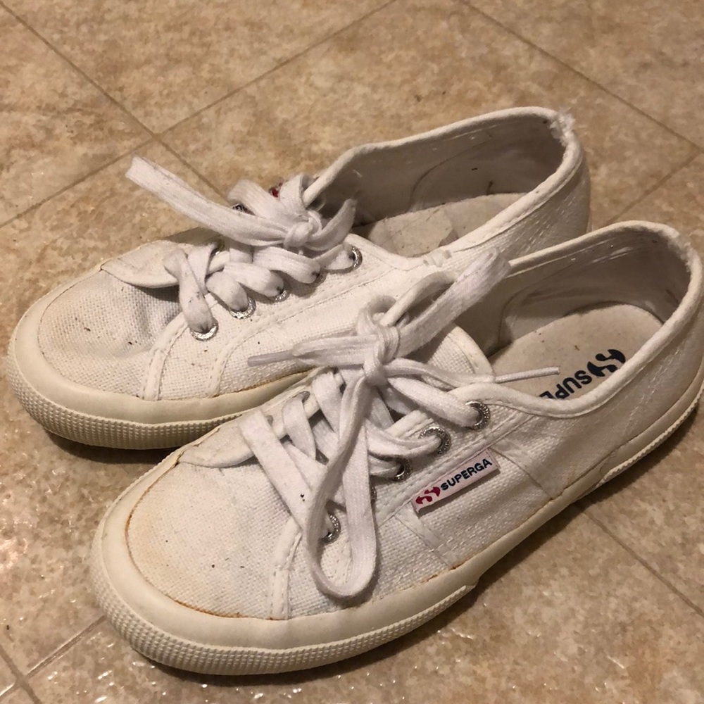 Superga Classic White Sneakers (Size 35)